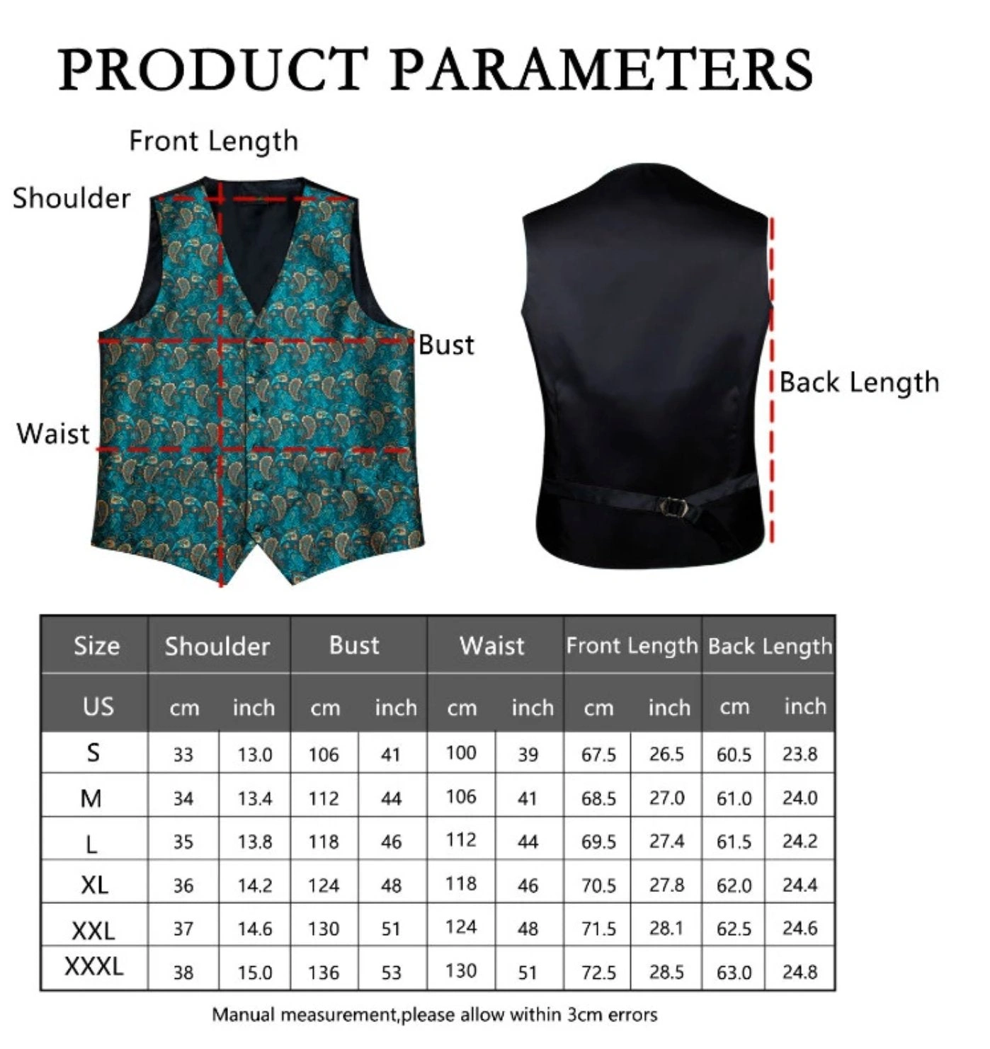 Grøn Påfugl: Paisley Vest & Slips Sæt - Elegance til Mænd - MJ-0125! Stilfuldt look!