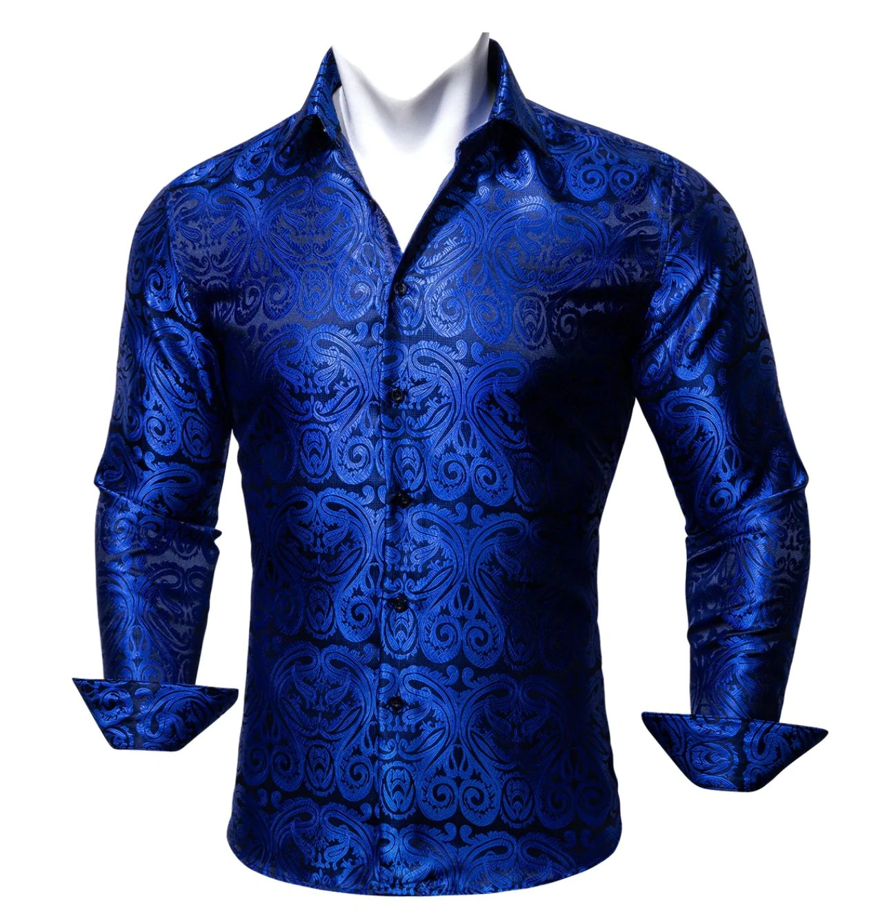 Silksort med bløde paisley-mønstre – Simon.Von CY-0404.